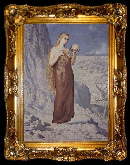 framed  Pierre Puvis de Chavannes Hl. Maria Magdalena in der Wuste, ta009-2